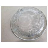 Lot of 2 clear crystal glass ash trays