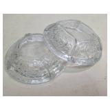 Lot of 2 clear crystal glass ash trays