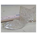 Pressed Glass Decorative Boot with Daisy Pattern