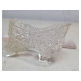 Pressed Glass Decorative Boot with Daisy Pattern