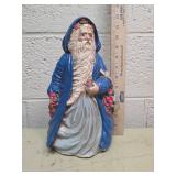 Blue Robed Santa Figurine with Roses