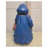 Blue Robed Santa Figurine with Roses