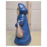 Blue Robed Santa Figurine with Roses