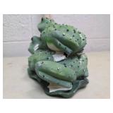 Stacked Green Frogs Decorative Figurine