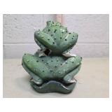 Stacked Green Frogs Decorative Figurine