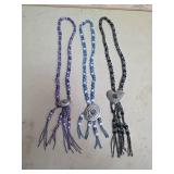 Lot of 3 decorative bolo style necklaces