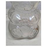 Vintage Bear Shaped Kraft General Foods Glass Jar with Blue Lid