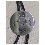Native American Style Bird Design Bolo Tie
