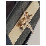 Gold Tone Airplane Tie Clip