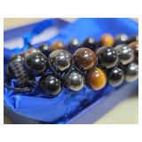 Cikuvlu Tiger Eye and Obsidian Crystal Triple Protection Bracelet