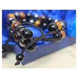 Cikuvlu Tiger Eye and Obsidian Crystal Triple Protection Bracelet