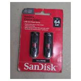 SanDisk Cruzer Glide 64GB USB 2.0 Flash Drive 2-Pack