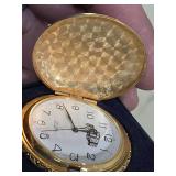 Del Mar Gold-Tone Train Pocket Watch