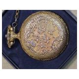 Del Mar Gold-Tone Train Pocket Watch