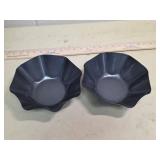 Black Wavy Edge Decorative Bowls - Set of 2