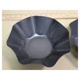 Black Wavy Edge Decorative Bowls - Set of 2