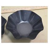 Black Wavy Edge Decorative Bowls - Set of 2