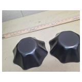 Black Wavy Edge Decorative Bowls - Set of 2