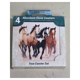 Running Horses Stone Art Coaster Set