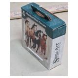 Running Horses Stone Art Coaster Set