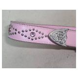 Pink western Belt with Crystal Accents