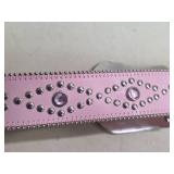Pink western Belt with Crystal Accents