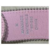 Pink western Belt with Crystal Accents