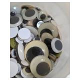 Mixed Size Craft Googly Eyes in Storage Container