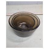 Anchor Hocking Smoke Glass Mixing Bowl Set
