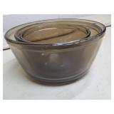Anchor Hocking Smoke Glass Mixing Bowl Set