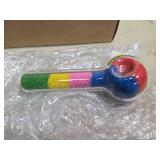 Puffing Bird Glass Pipe with Colored Sections