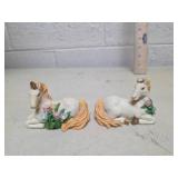 Unicorn Figurines with Floral Detail