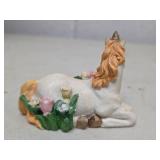 Unicorn Figurines with Floral Detail