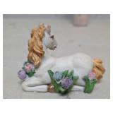Unicorn Figurines with Floral Detail