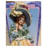 Victorian Era Lady Figurine with Decorative Stand