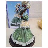 Victorian Era Lady Figurine with Decorative Stand