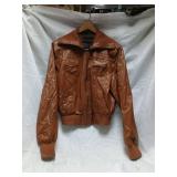LB Diffusion Brown Faux Leather Bomber Jacket