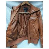LB Diffusion Brown Faux Leather Bomber Jacket
