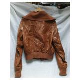 LB Diffusion Brown Faux Leather Bomber Jacket