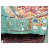 Brown Wicker Baker Caddies Set of 2
