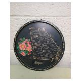 Georgia State Souvenir Tray with Cherokee Rose
