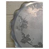Aluminum Serving Tray with Leaf Design