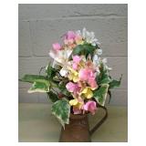 Decorative Metal Pitcher with Floral Pattern