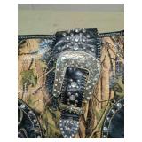 Rustic Couture Camo Print Handbag with Rhinestone Accents