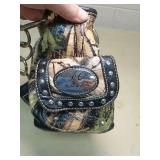 Rustic Couture Camo Print Handbag with Rhinestone Accents