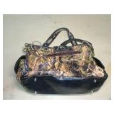 Rustic Couture Camo Print Handbag with Rhinestone Accents