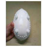 Fenton White Milk Glass Hobnail Basket