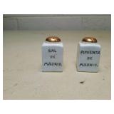 Spanish Porcelain Salt and Pepper Shakers - Bullfighter Design