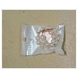 White Pearl Earrings with Gold Clasp