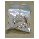 White Pearl Earrings with Gold Clasp